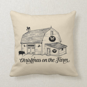 Weihnachten auf dem Farm Throw Kissen