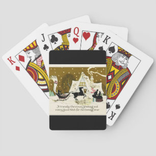 Weihnachten auf dem Lande im viktorianischen Stil Spielkarten