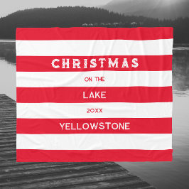 Weihnachten auf dem Red Nautical Strip Lake Fleecedecke