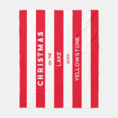 Weihnachten auf dem Red Nautical Strip Lake Fleecedecke (Vorderseite)