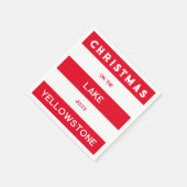 Weihnachten auf dem Red Nautical Strip Lake Serviette (Ecke)