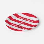 Weihnachten auf dem See Schönes Rotes Streifen Pappteller (Schrägansicht)