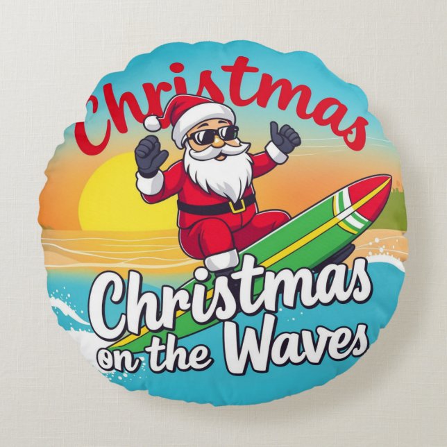 Weihnachten auf dem Weihnachtsbaum Rundes Kissen (Vorderseite)