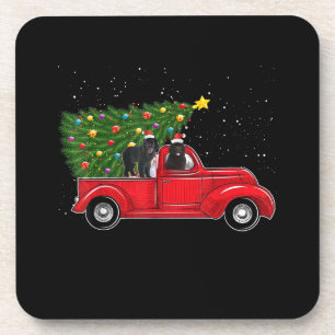 Weihnachten auf den neuen Hundeschenken für rote L Getränkeuntersetzer