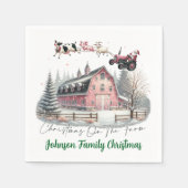 Weihnachten auf der Farm Serviette (Vorderseite)