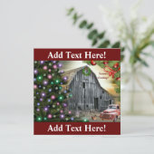 Weihnachten auf der Hütte Truck Hen Dankeskarte (Stehend Vorderseite)