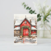 Weihnachten auf der Landfarm | Glückliche Ferien A Postkarte (Stehend Vorderseite)