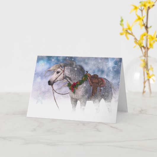 Weihnachten auf der Range Holiday Card Karte (Gelbe Blume)