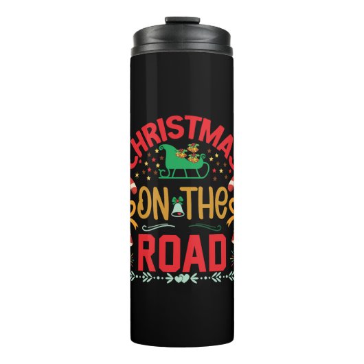 Weihnachten auf der Straße Thermosbecher (Vorderseite)