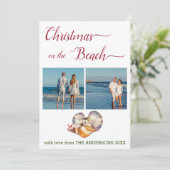 Weihnachten auf der weißen Muschelkolonne am Stran (Stehend Vorderseite)