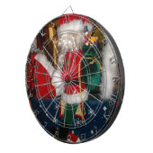Weihnachten auf einem Pferd mit Schnee Kunst druck Dartscheibe (Vorderseite rechts)