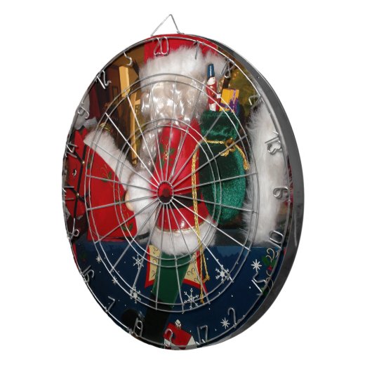 Weihnachten auf einem Pferd mit Schnee Kunst druck Dartscheibe (Vorderseite rechts)