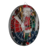 Weihnachten auf einem Pferd mit Schnee Kunst druck Dartscheibe (Vorderseite Links)
