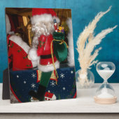 Weihnachten auf einem Pferd mit Schnee Kunst druck Fotoplatte (Seite)