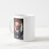 Weihnachten auf einem Pferd mit Schnee Kunst druck Kaffeetasse (Vorderseite Links)