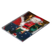 Weihnachten auf einem Pferd mit Schnee Kunst druck Notizblock (Linke Seite)