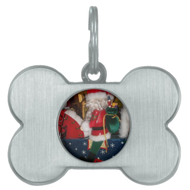 Weihnachten auf einem Pferd mit Schnee Kunst druck Tiermarke (Vorderseite)