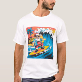 Weihnachten auf einem Surfbrett mit Sonnenbrille - T-Shirt