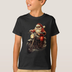 Weihnachten auf einem Vintagen Motorrad fahren T-Shirt