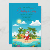 Weihnachten auf einer Insel im Juli Einladung (Vorne/Hinten)