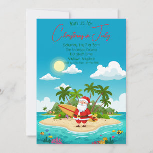Weihnachten auf einer Insel im Juli Einladung