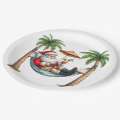 Weihnachten auf einer tropischen Insel mit Santa Pappteller (Schrägansicht)