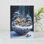 Weihnachten auf magischer Schüssel - Weihnachtskar (Stehend Vorderseite)