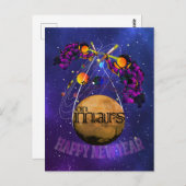Weihnachten auf MARS Postkarte (Vorne/Hinten)