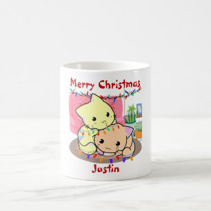 Weihnachten auf Matte, personalisierter Name Kaffeetasse
