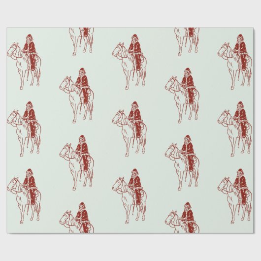 Weihnachten auf Pferdegrafik Geschenkpapier (Flach)