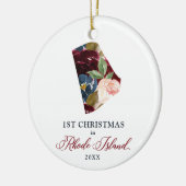 Weihnachten auf Rhode Island Personalisierter Staa Keramik Ornament (Links)
