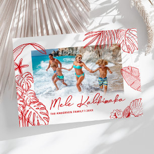 Weihnachten auf Rot mit Foto - Mele Kalikimaka