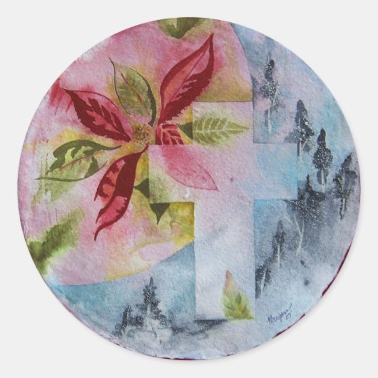 Weihnachten auf Roter Sticker (Vorderseite)