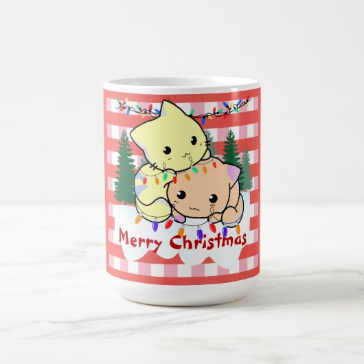 Weihnachten auf Schnee, personalisierter Name Kaffeetasse (Mittel)