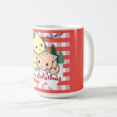 Weihnachten auf Schnee, personalisierter Name Kaffeetasse (VorderseiteRechts)