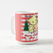 Weihnachten auf Schnee, personalisierter Name Kaffeetasse (Vorderseite Links)