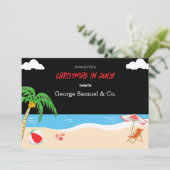 Weihnachten auf Seeseite im Juli Individuelle Name Einladung (Stehend Vorderseite)