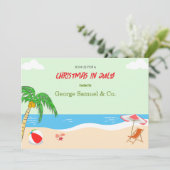 Weihnachten auf Seeseite im Juli Individuelle Name Einladung (Stehend Vorderseite)