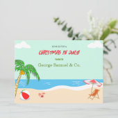 Weihnachten auf Seeseite im Juli Individuelle Name Einladung (Stehend Vorderseite)