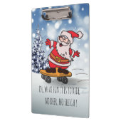 Weihnachten auf Skateboard für Kinder Weihnachten Klemmbrett (Links)