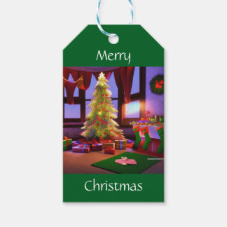 Weihnachten auf Zuhause Geschenkanhänger