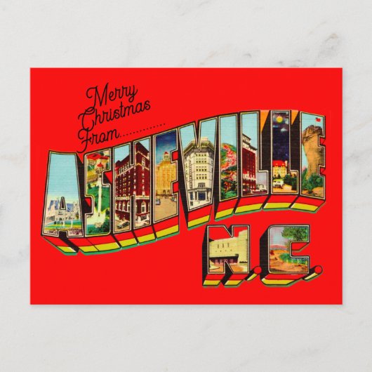 Weihnachten aus Asheville NC Postkarte (Vorderseite)