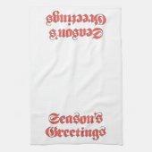 Weihnachten aus dem Jahrtausend, Grüße Text in Rot Geschirrtuch (Vertikal)