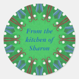 Weihnachten aus der Küche des Personalisierten Sti Runder Aufkleber