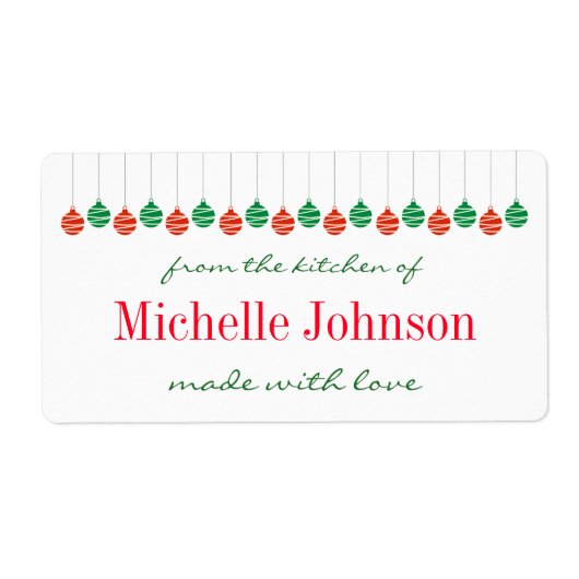 Weihnachten aus der Küche hausgemachte Etiketten (Vorne)