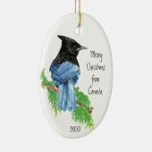 Weihnachten aus Kanada Stellar Jay Bird Keramik Ornament (Rechts)