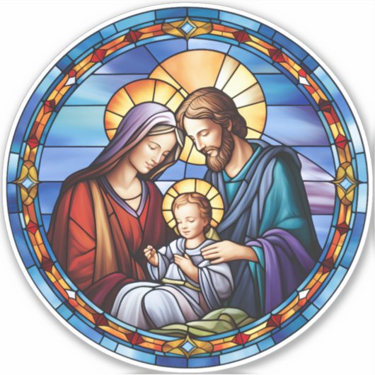 Weihnachten aus verkettetem Glas Aufkleber (Vorderseite)