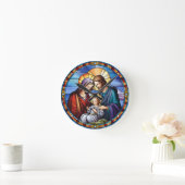 Weihnachten aus verkettetem Glas Runde Wanduhr (Zuhause)