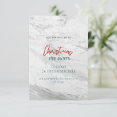 Weihnachten aus weißem Marmor Einladung (Stehend Vorderseite)