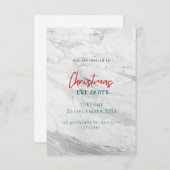 Weihnachten aus weißem Marmor Einladung (Vorne/Hinten)